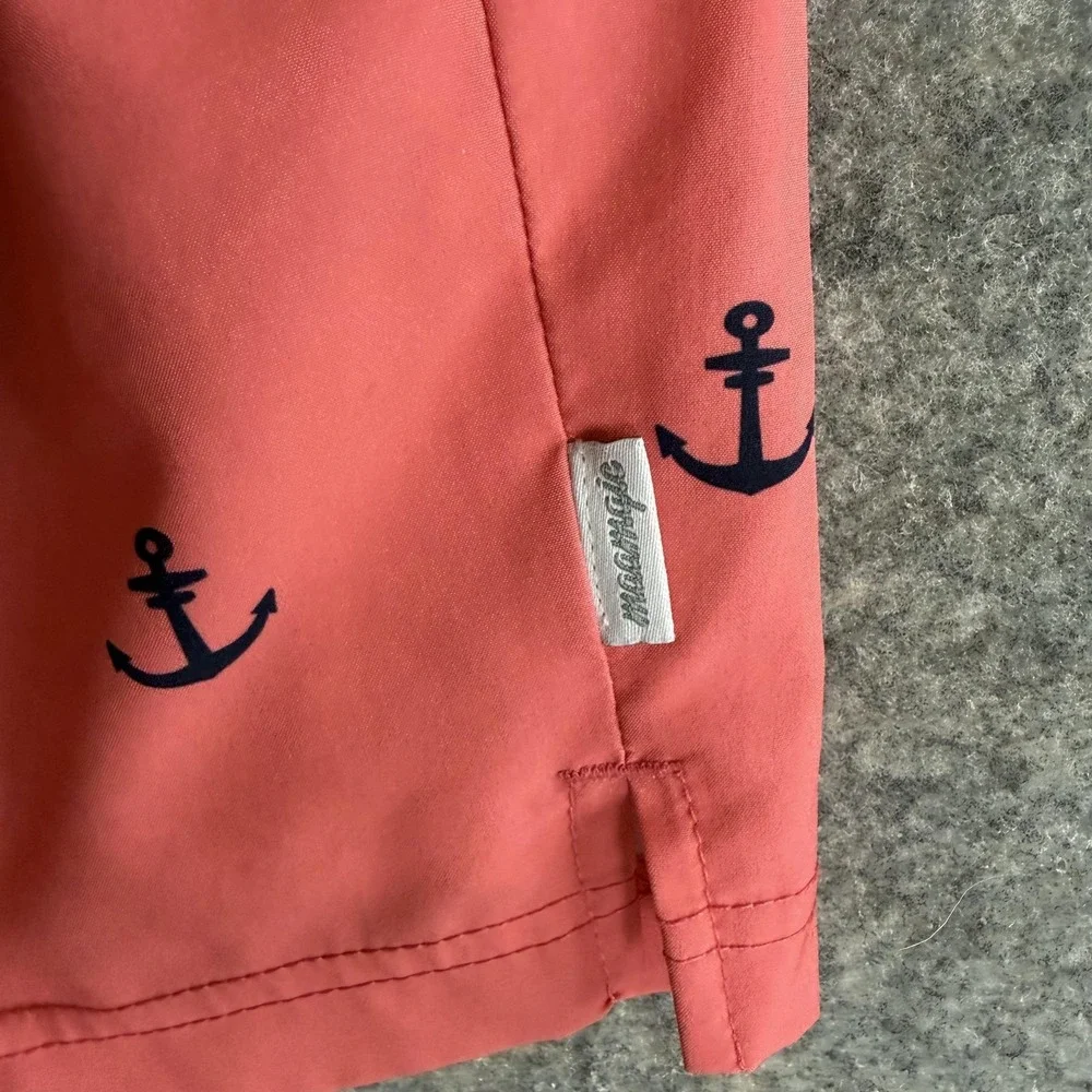 Maamgic Swim Trunks Shorts Mens Large Coral‎ Anchors Quick Dry Lined Nautical